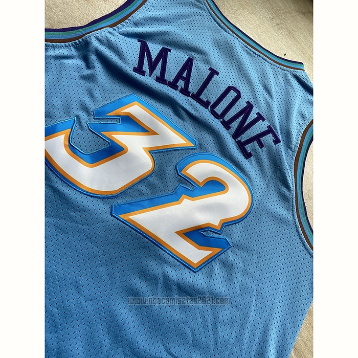Camiseta Utah Jazz Karl Malone #32 Mitchell & Ness 1996-97 Azul